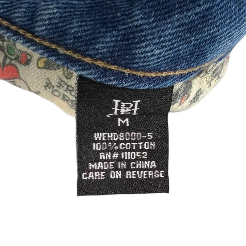 Ed Hardy Denim Cut Off Jean Shorts Born Free Swallow Size Medium